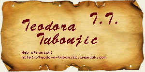 Teodora Tubonjić vizit kartica